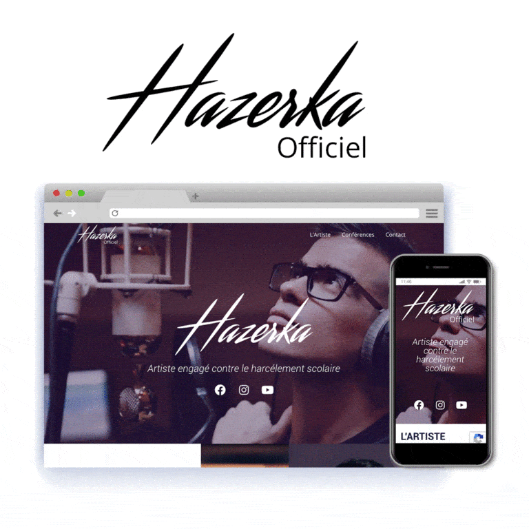 Redesign of the French pop singer Hazerka's website