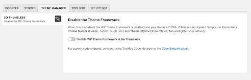 Theme Manager Toolkit for Elementor