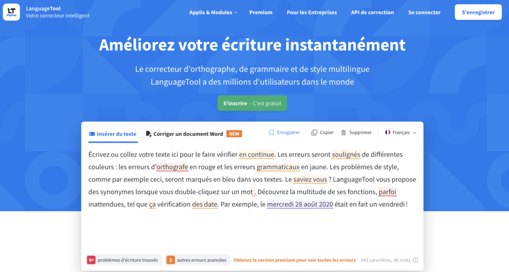 Web Writing Tools LanguageTool