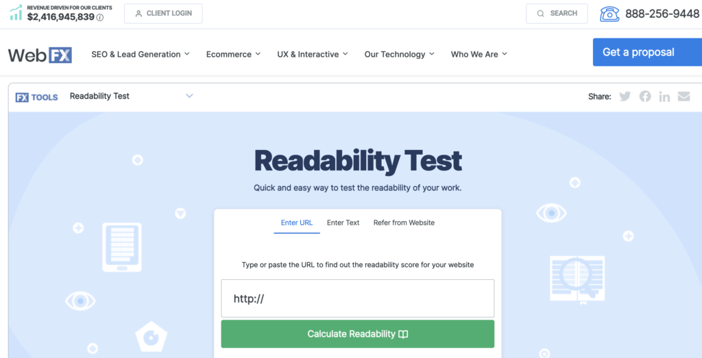 Web Writing Tools Web FX Readability Test