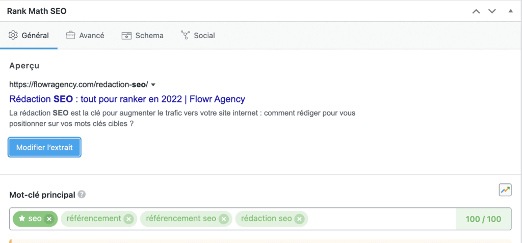 Overview of the metadata of the SEO article you are reading ;)