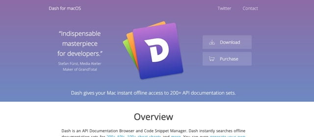 Dash donne à votre Mac Instant Access Offline à 200+ ensembles de documentation API.