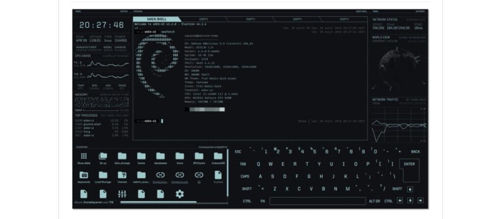 A customizable sci-fi terminal emulator with advanced monitoring and touch screen ...