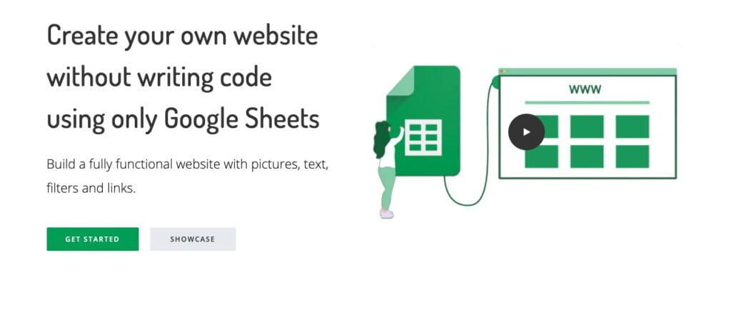 Créez votre propre site Web sans écrire de code en utilisant uniquement Google Sheets.