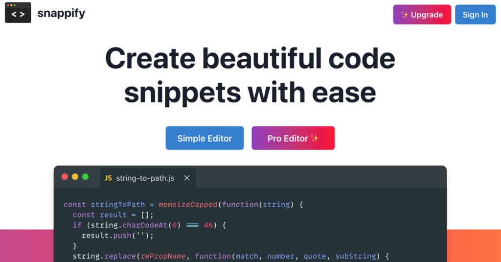 Snappify helps you create code snippets easily.