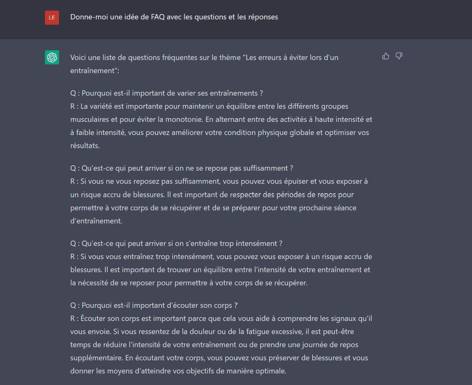 ChatGPT prompt SEO pour un idée de FAQ