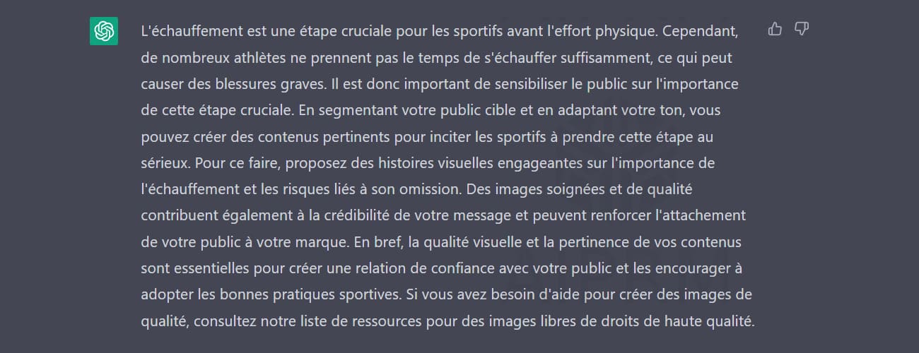 Prompt pour générer un texte à partir de notre style