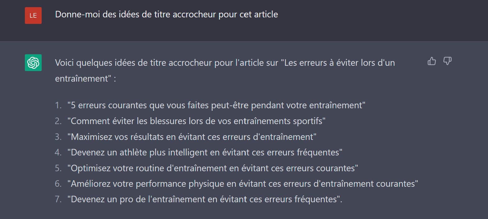 Prompt redaction Chat GPT pour idée de titre accrocheur
