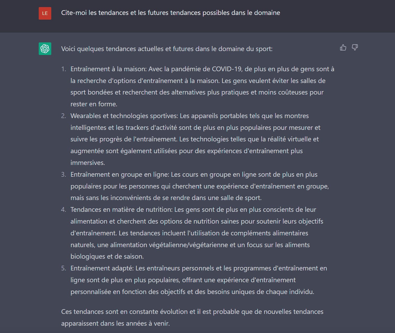 Prompts listant les tendances pour le web marketing