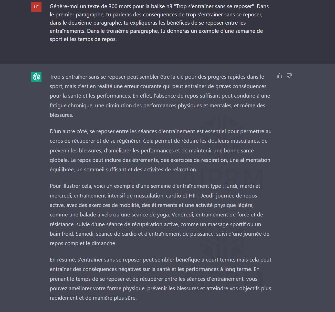 ChatGPT prompt SEO pour écrire un texte 