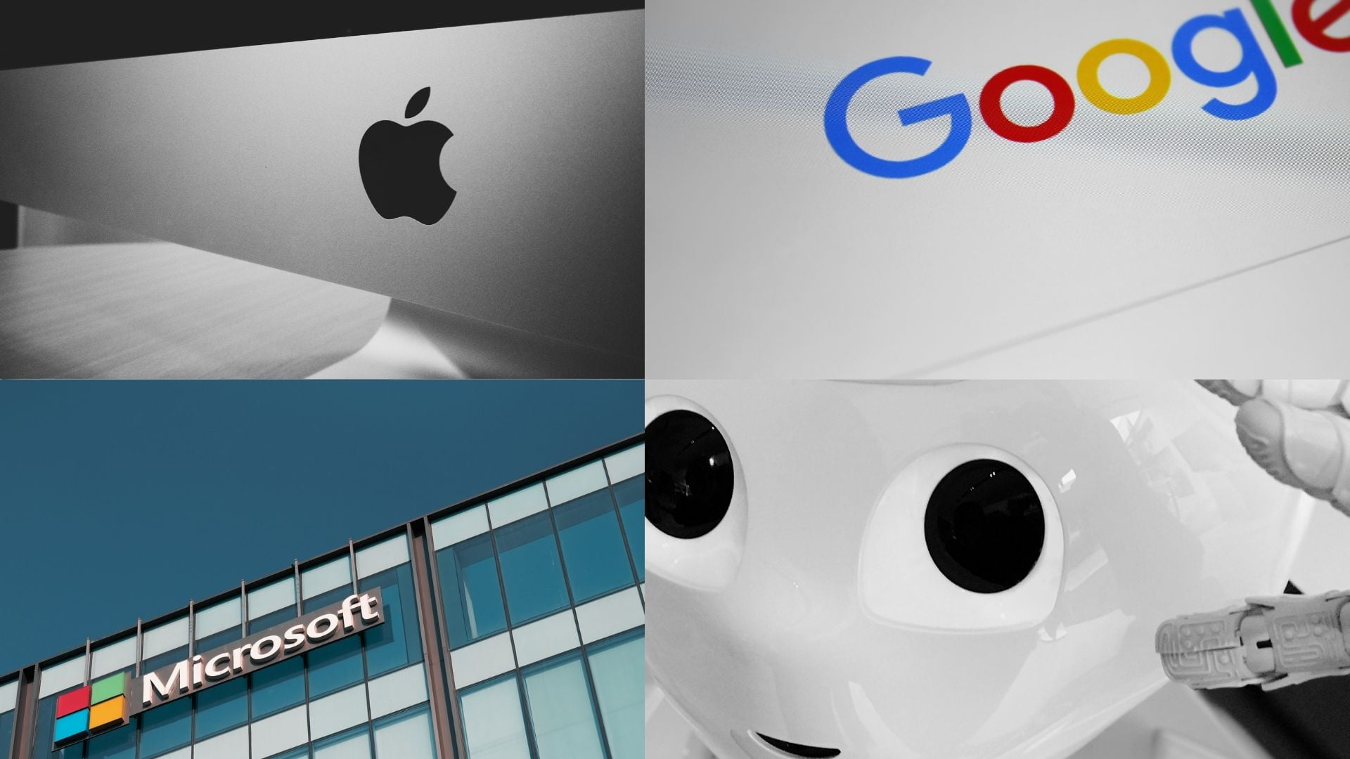 Microsoft, Apple and Google logo for the job of prompt creator with AI