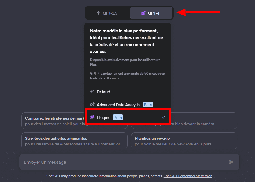 ChatGPT-4 version with plugins