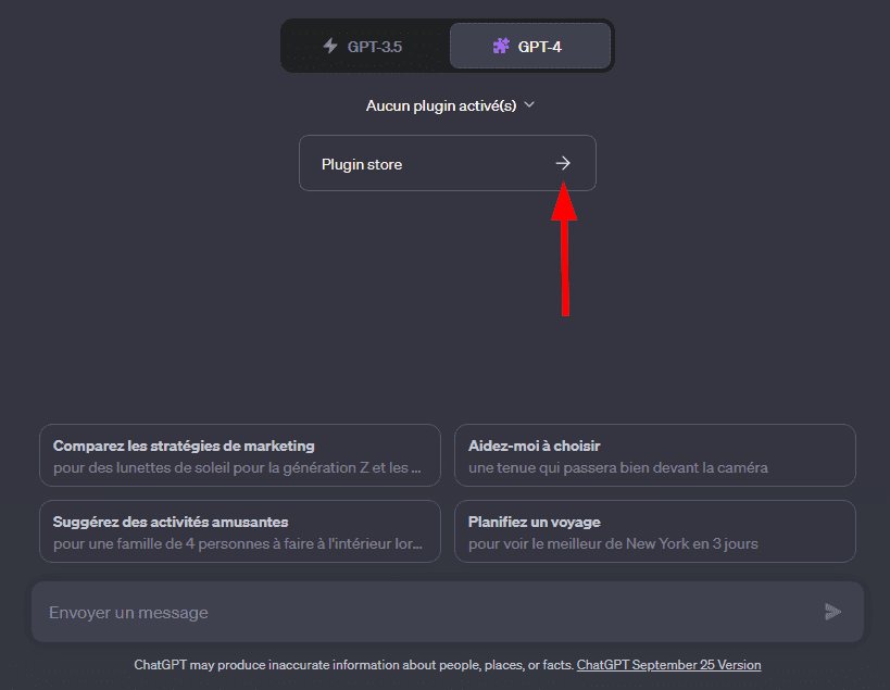 Go to the ChatGPT plugin store