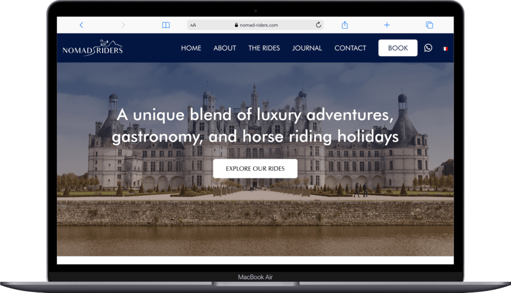 mockup desktop home Nomad Riders : La refonte web + SEO qui fait galoper les résultats 2025