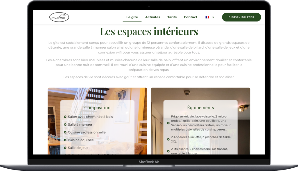Macbook Air gitedeliresse.be Gîte de Liresse : Un site Wordpress pour un havre de paix en Belgique 2025