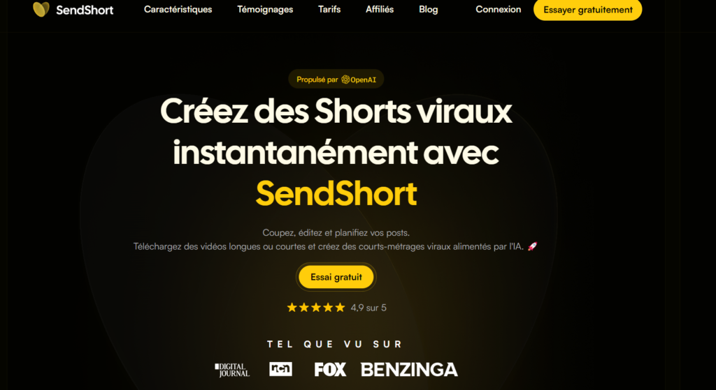 Sendshort website