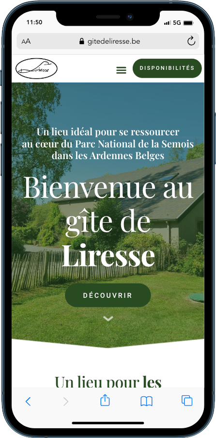 iPhone 12 PRO gitedeliresse.be 1 Gîte de Liresse : Un site Wordpress pour un havre de paix en Belgique 2025