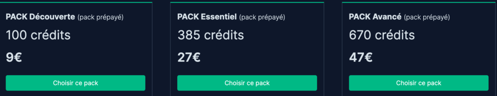 Différents tarifs pour le logiciel Lucide.Ai