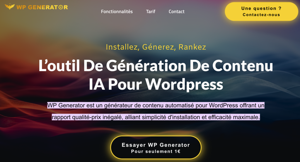 Overview wp generator