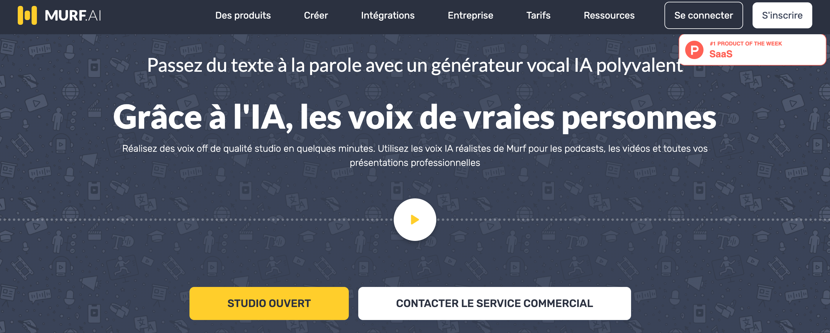Screenshot of the Murf AI website, featuring a modern, intuitive user interface.