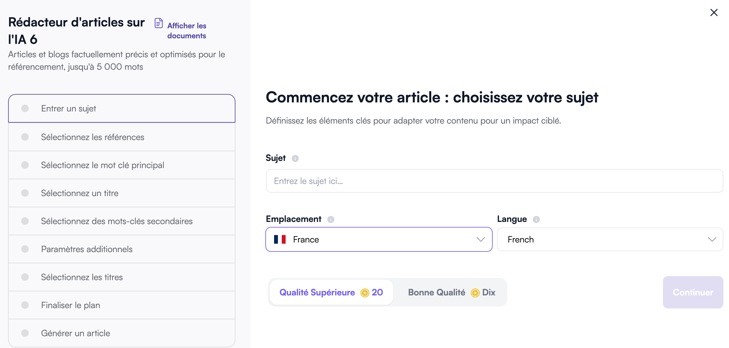 Sample free trial for writing an article with Writesonic