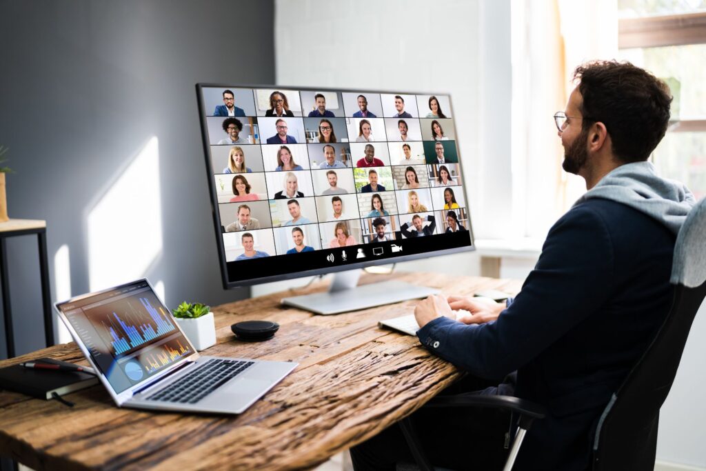 Webinaire d'affaires en visioconférence