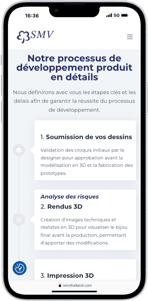 iPhone 14 Plus smvthailand.com 1 3 mois, +1000 % de visibilité SEO grâce à la refonte du site de ce fabricant joaillier 2025