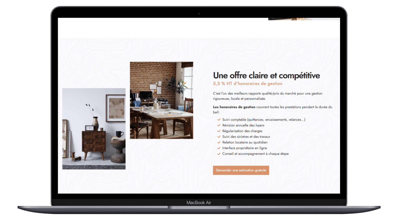 mockup CLK immo Laptop