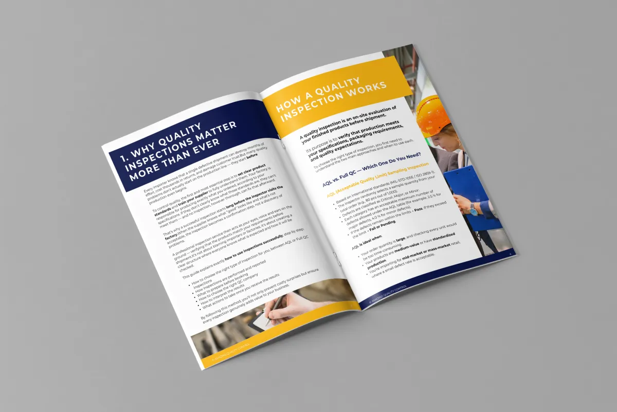 Mockup livre blanc aqc Livre blanc : Design, structuration et valorisation d’un guide qualité pour Amazing Quality Control 2026