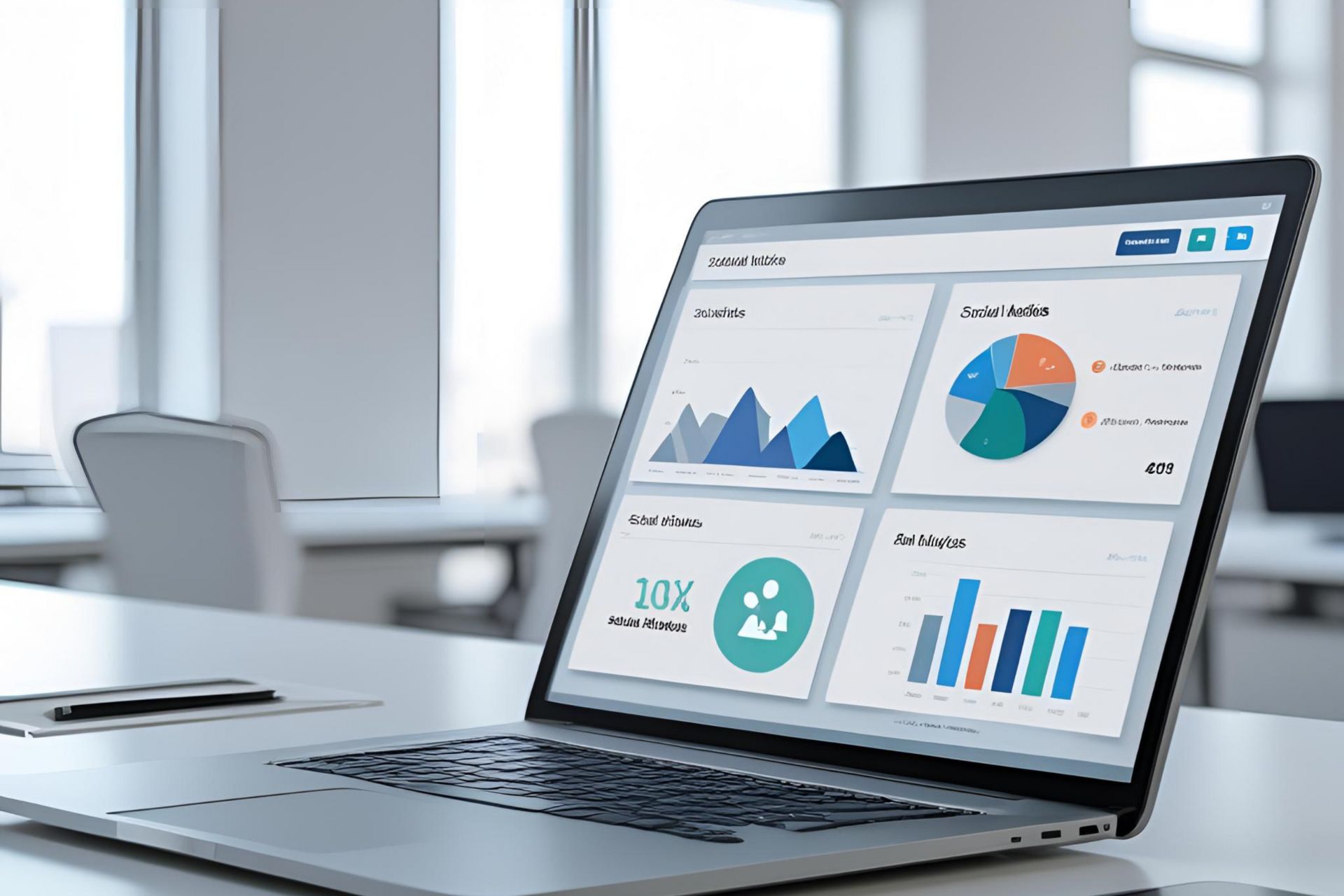 Tableau de bord d’analyse SEO affichant le trafic d'un site web