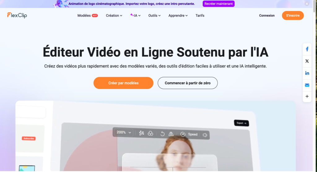 Flexclip, Éditeur Vidéo en Ligne Soutenu par l'IA