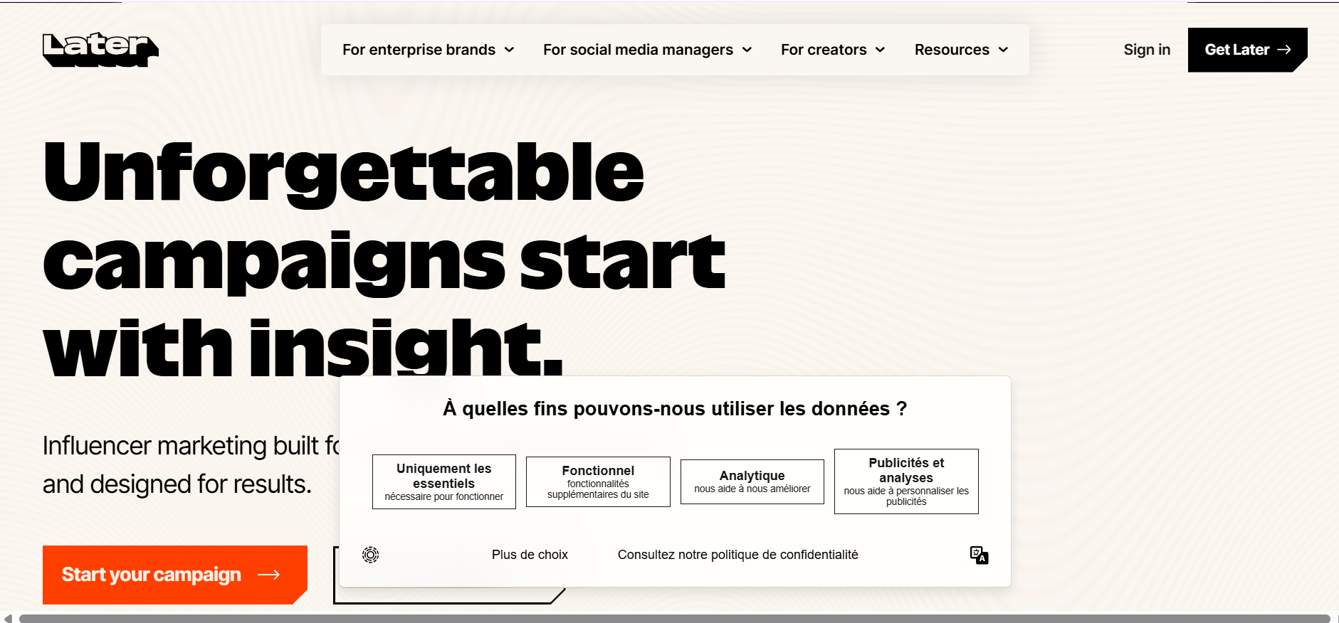 Later : Outil d'analyse réseaux sociaux
