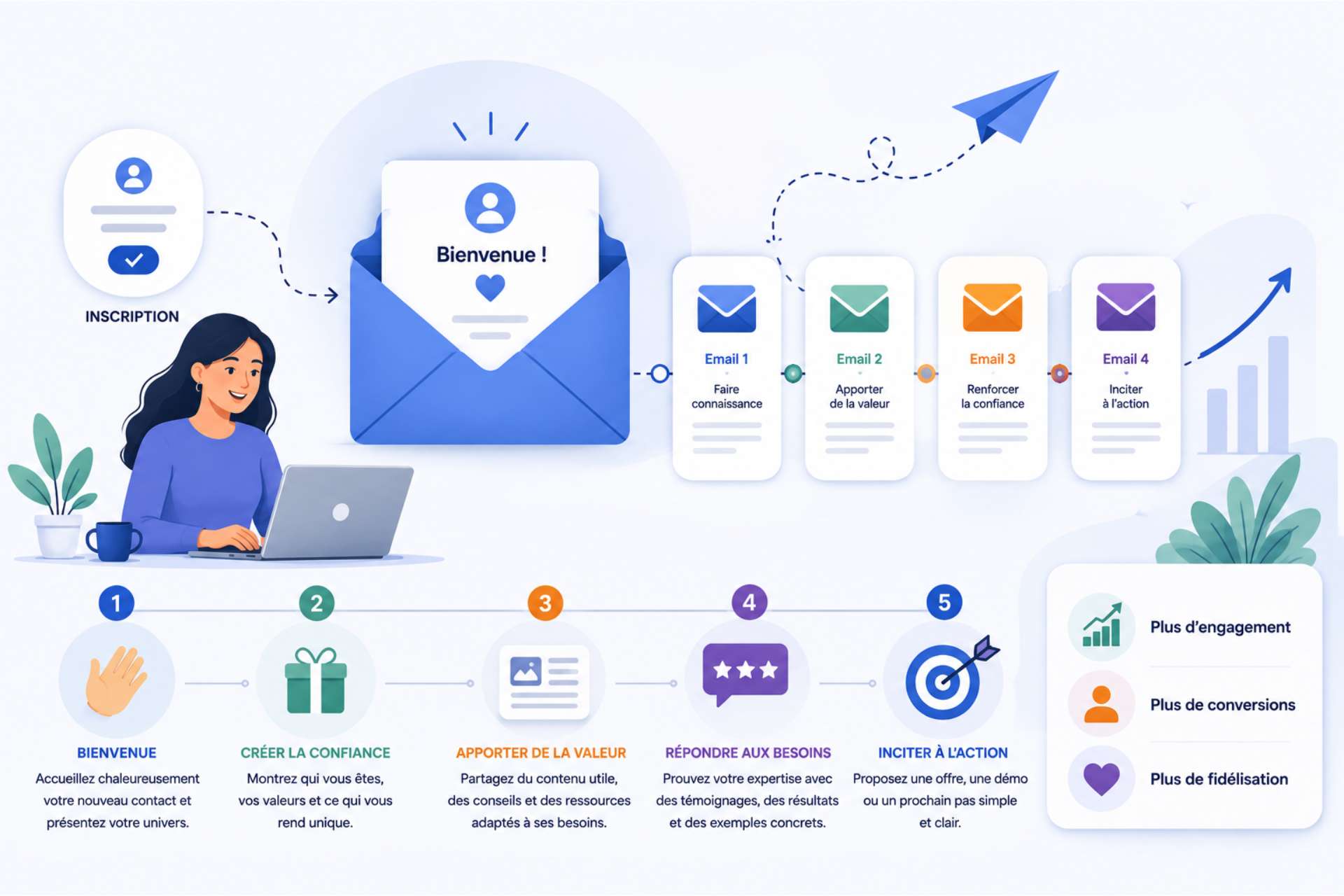 Séquence d'emails de bienvenue : comment convertir dès le premier contact 3 séquence d'emails de bienvenue